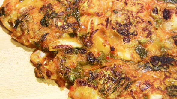 chopped kimchi pancake