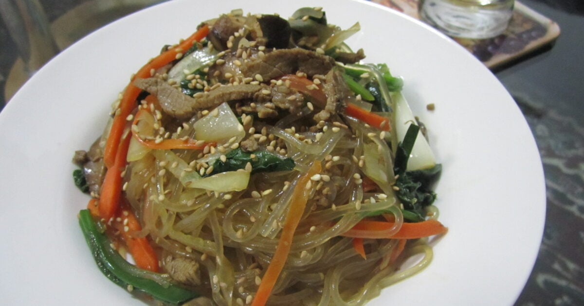 Korean food photo: japchae on Maangchi.com