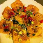 pan-fried tofu with seasoning sauce