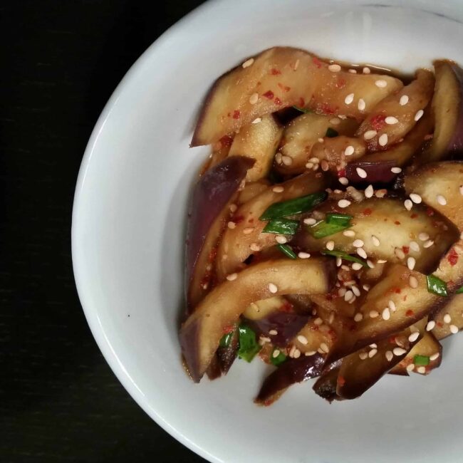 Korean Food Photo Eggplant Side Dish Gaji Namul On Maangchi