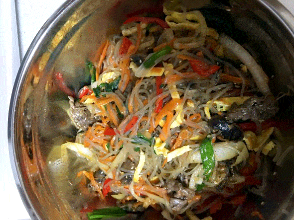 Korean food photo: Japchae! on Maangchi.com