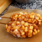 Korean-style french fries corn dog (Gamja-hotdog: 감자핫도그)