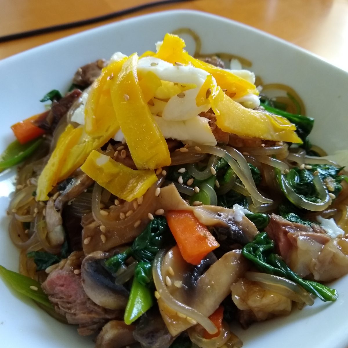 Korean food photo: Japchae! on Maangchi.com