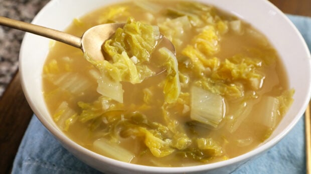 Soybean paste soup with cabbage (Baechu-doenjangguk)