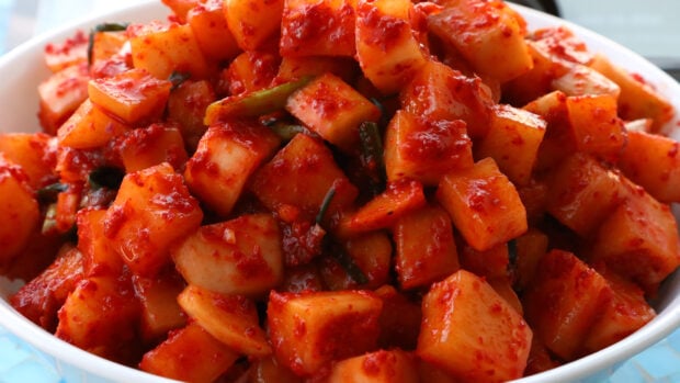 Korean cubed radish kimchi
