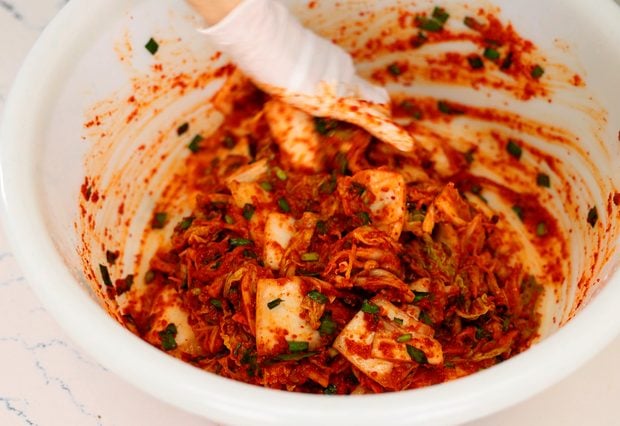 kimchi cabbage with kimchi paste